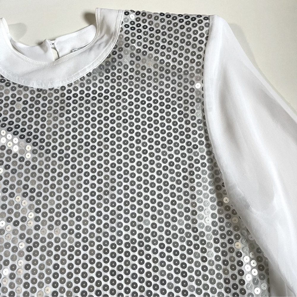 Givenchy Vintage White Sheer Sequinned Top FR 38/US M - Picture 3 of 6